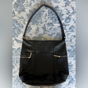 Black Leather Roots Purse
